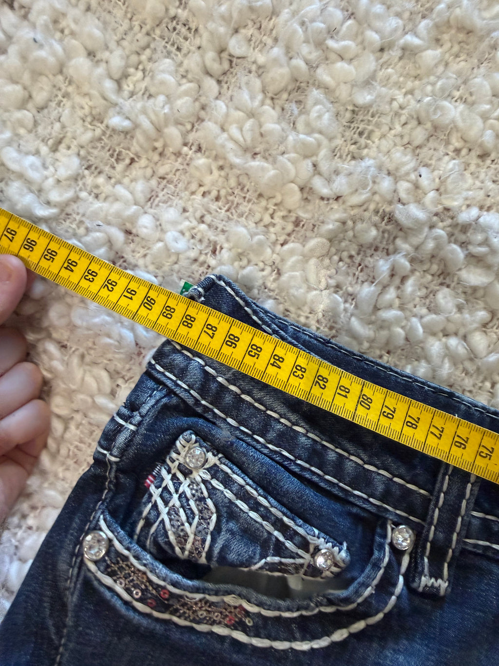 VIGOSS Y2K Denim Mini Skirt with Faux Fur Trim