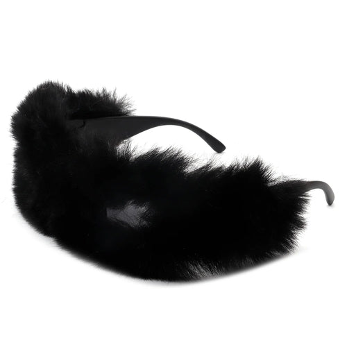 Y2K Fuzzy Wrap Around Sunglasses