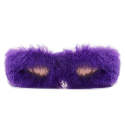 Y2K Fuzzy Wrap Around Sunglasses