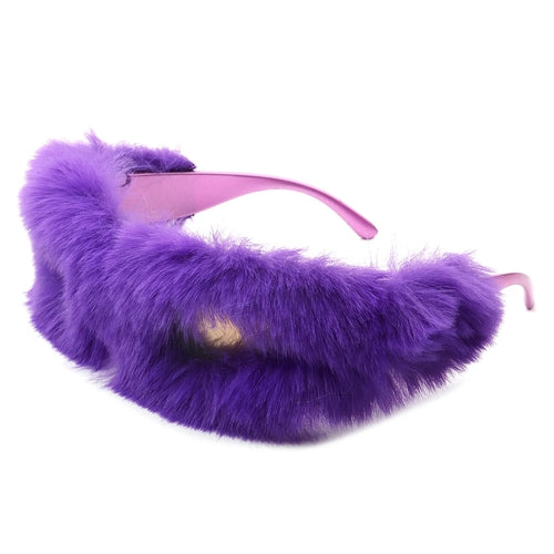 Y2K Fuzzy Wrap Around Sunglasses