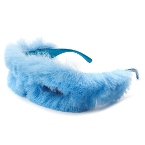Y2K Fuzzy Wrap Around Sunglasses