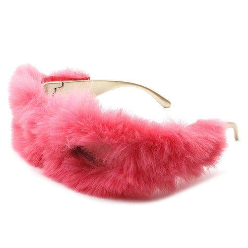 Y2K Fuzzy Wrap Around Sunglasses